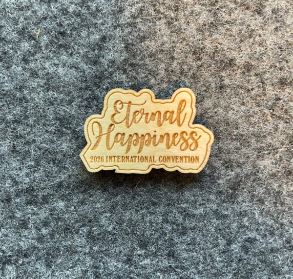 Set of 100 pieces | Small wooden plaque "Eternal Happiness" 2026 JW convention gift | Make your own gift | empty back, different languages