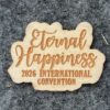 Set of 100 pieces | Small wooden plaque "Eternal Happiness" 2026 JW convention gift | Make your own gift | empty back, different languages