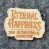 Set of 100 pieces | Small wooden plaque "Eternal Happiness" 2026 JW convention gift | Make your own gift | empty back, different languages
