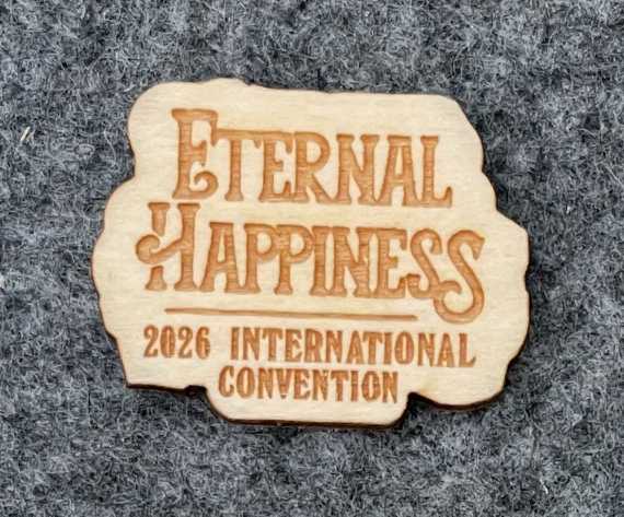 Set of 100 pieces | Small wooden plaque "Eternal Happiness" 2026 JW convention gift | Make your own gift | empty back, different languages