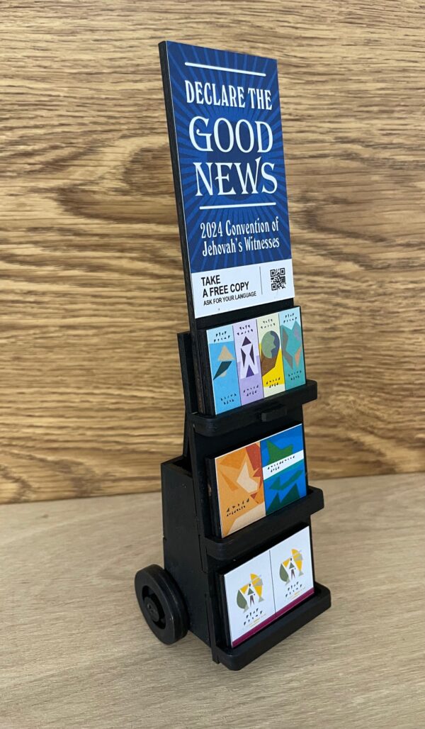 barbie-toy-handmade-jw-gift JW mini wooden witnessing cart | Pen stand post-it notes | Barbie handmade wooden toy | Best convention pioneer school gift | Personalized